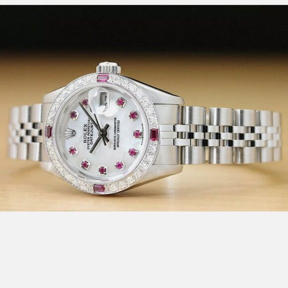 Rolex Datejust Ruby Mother of Pearl 18k White Gold Watch main image 6